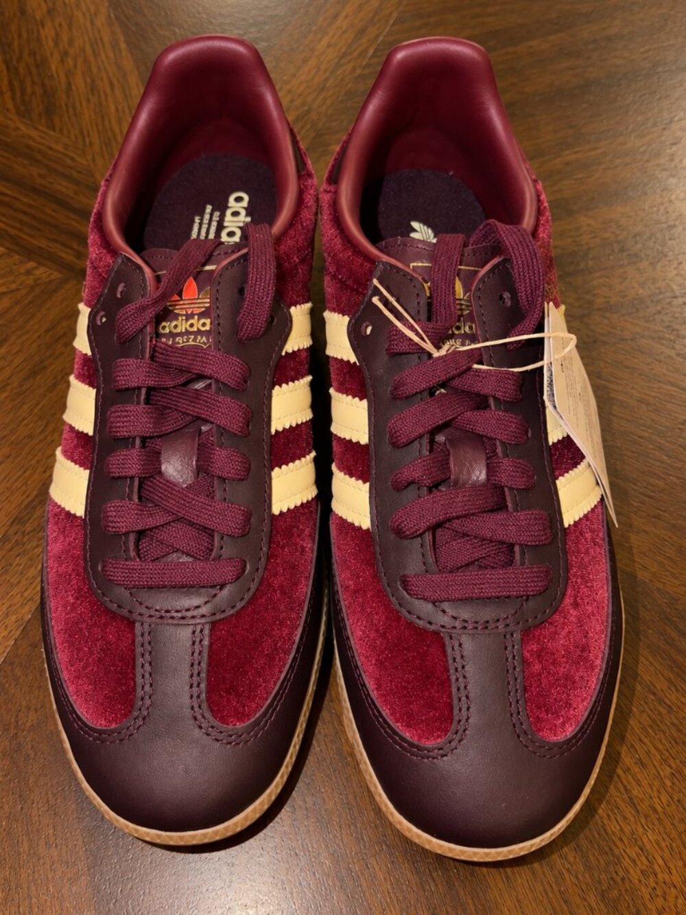 Adidas Samba OG Burgundy Velvet Sneakers Women’s Size 8 NWT - Picture 2 of 6